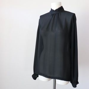 Sheer black butterfly blouse